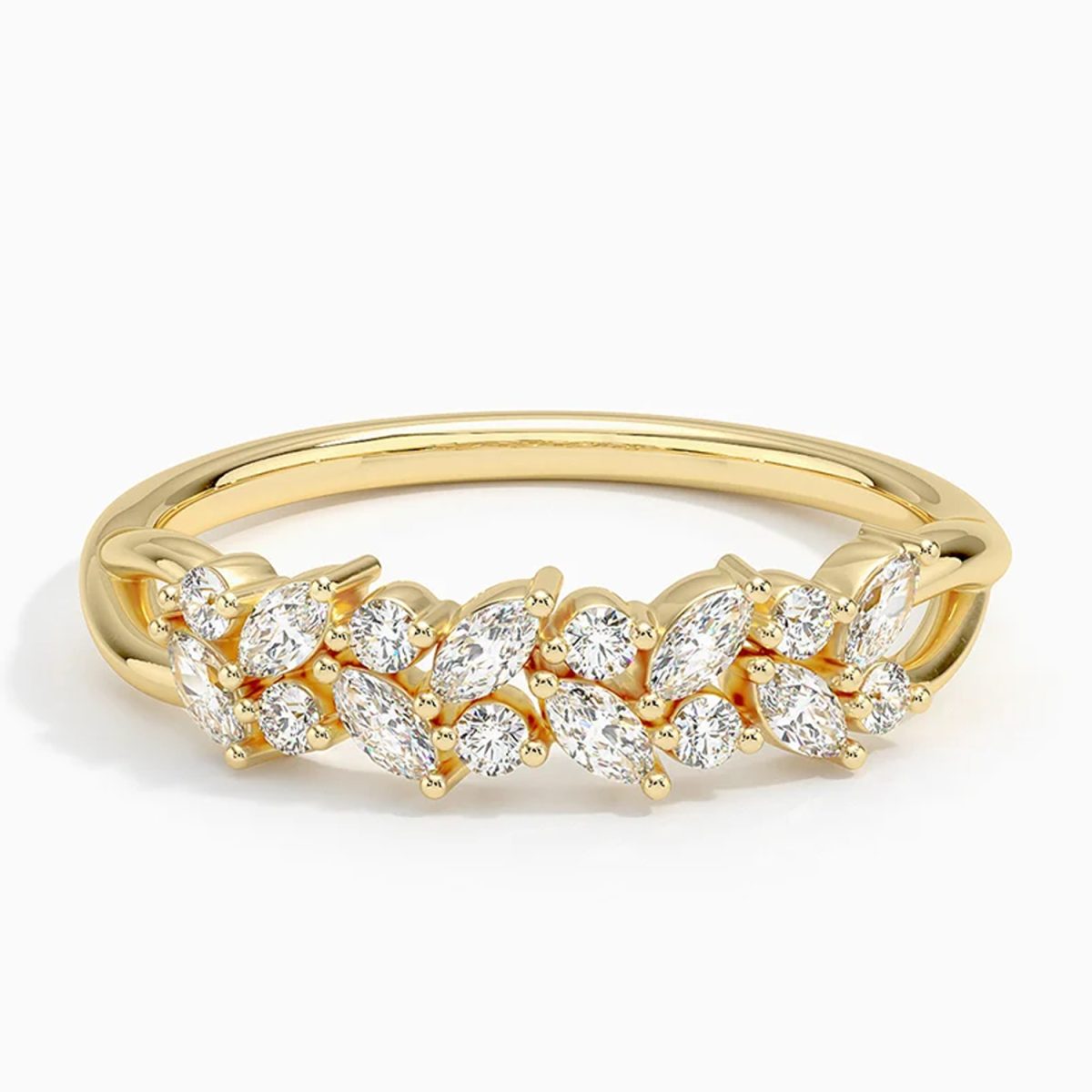 18K gouden 3/8ct Lab Created Diamond gepersonaliseerde graveerbare trouwring voor koppels-1