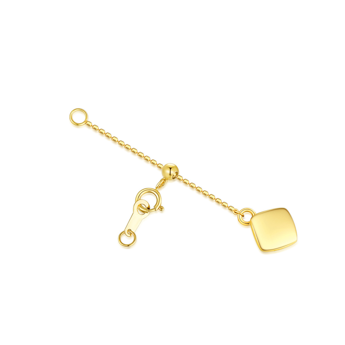 18K Gold 2Inch Bead Station Chain Extender Chain-1