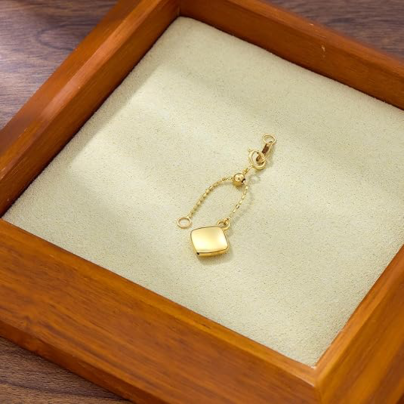 14Kゴールド 3インチ ビーズステーションチェーンエクステンダーチェーン-3