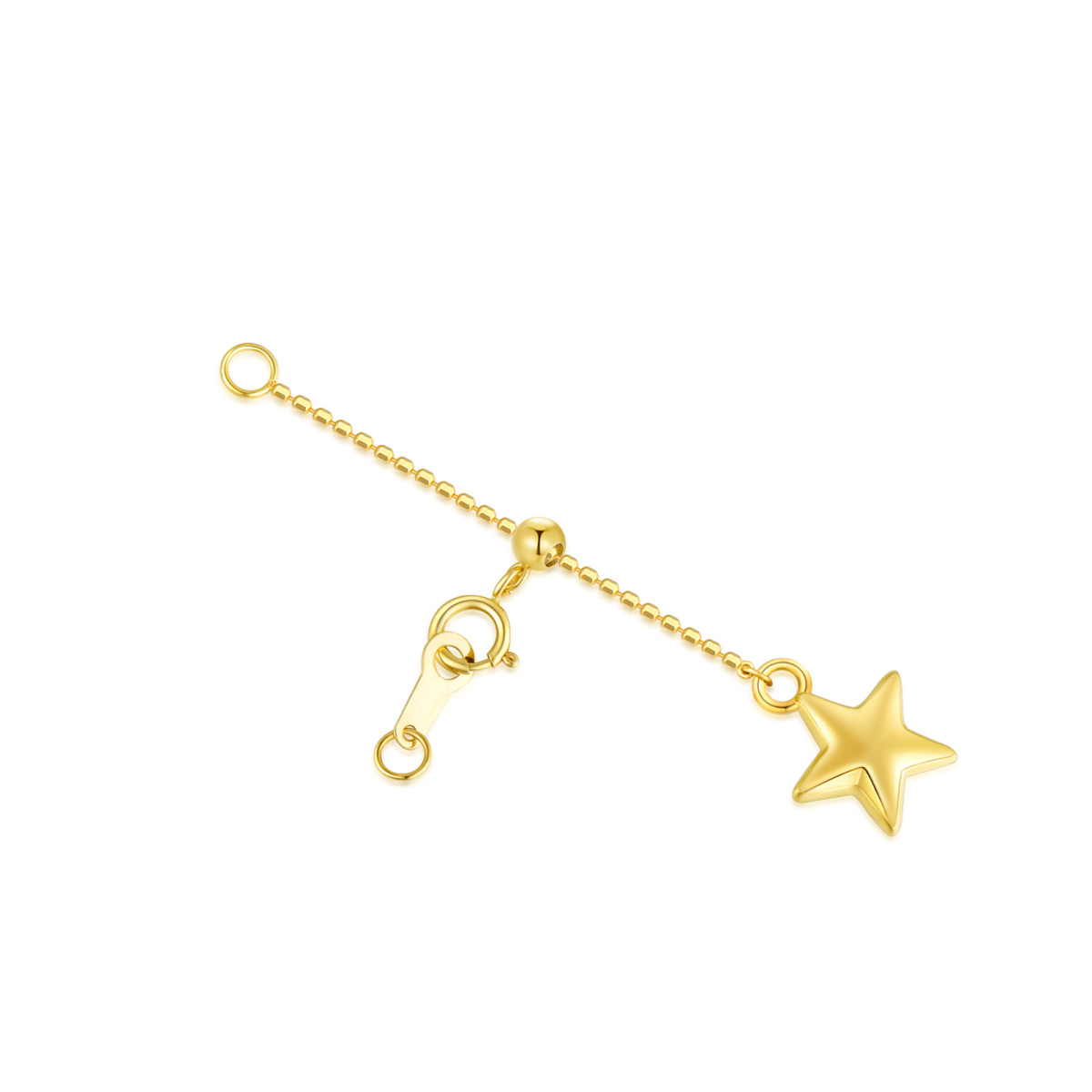 18K Gold 1Inch Star Bead Station Chain Extender Chain-1