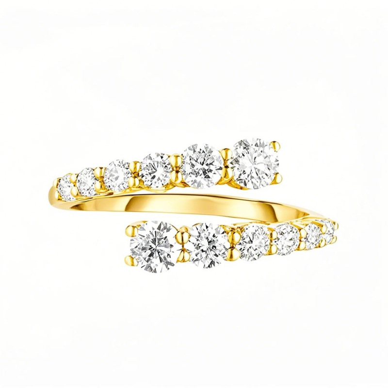 18K Gold 0.98 CT.T.W. Diamond Custom Open Wrap Ring D Color VVS Clarity-1