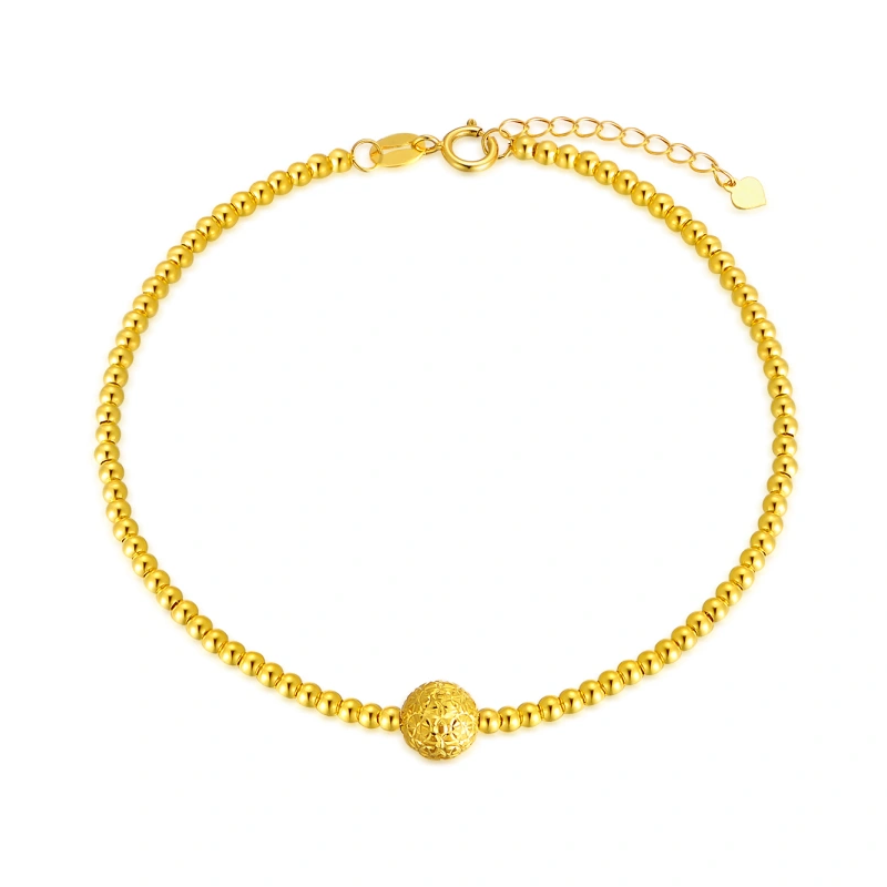 10K Gold Ball Metal Beads Bracelet-1