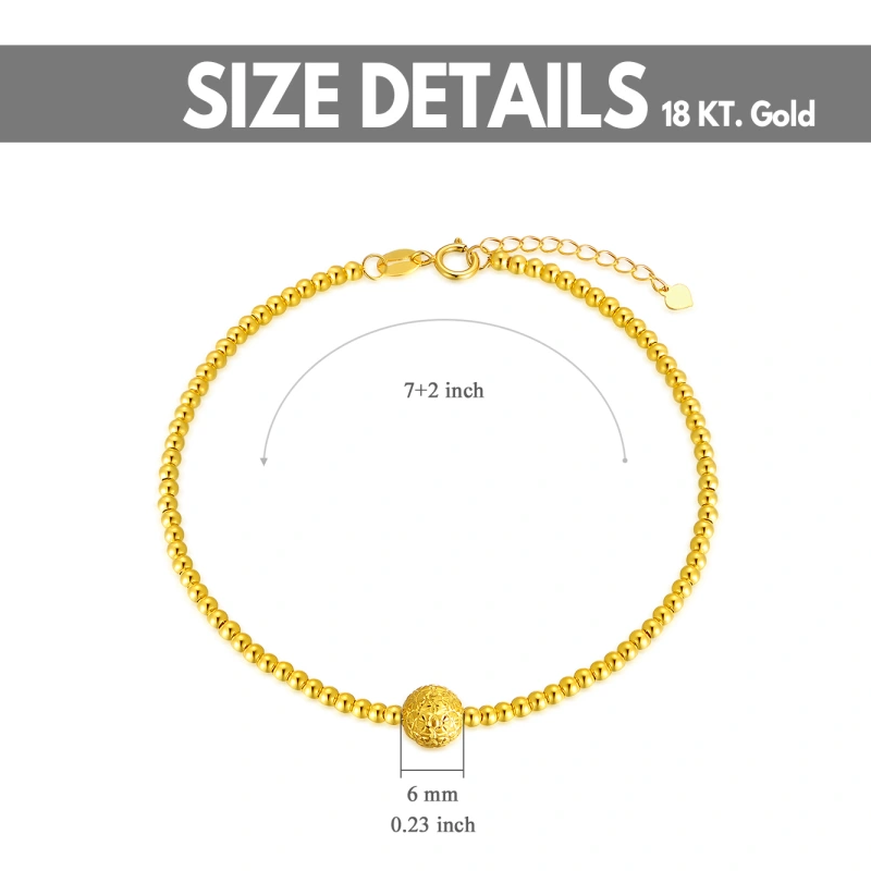 10K Gold Ball Metal Beads Bracelet-5