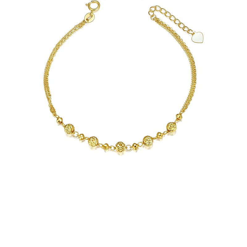 18K Gold Ball Metal Choker Necklace-1