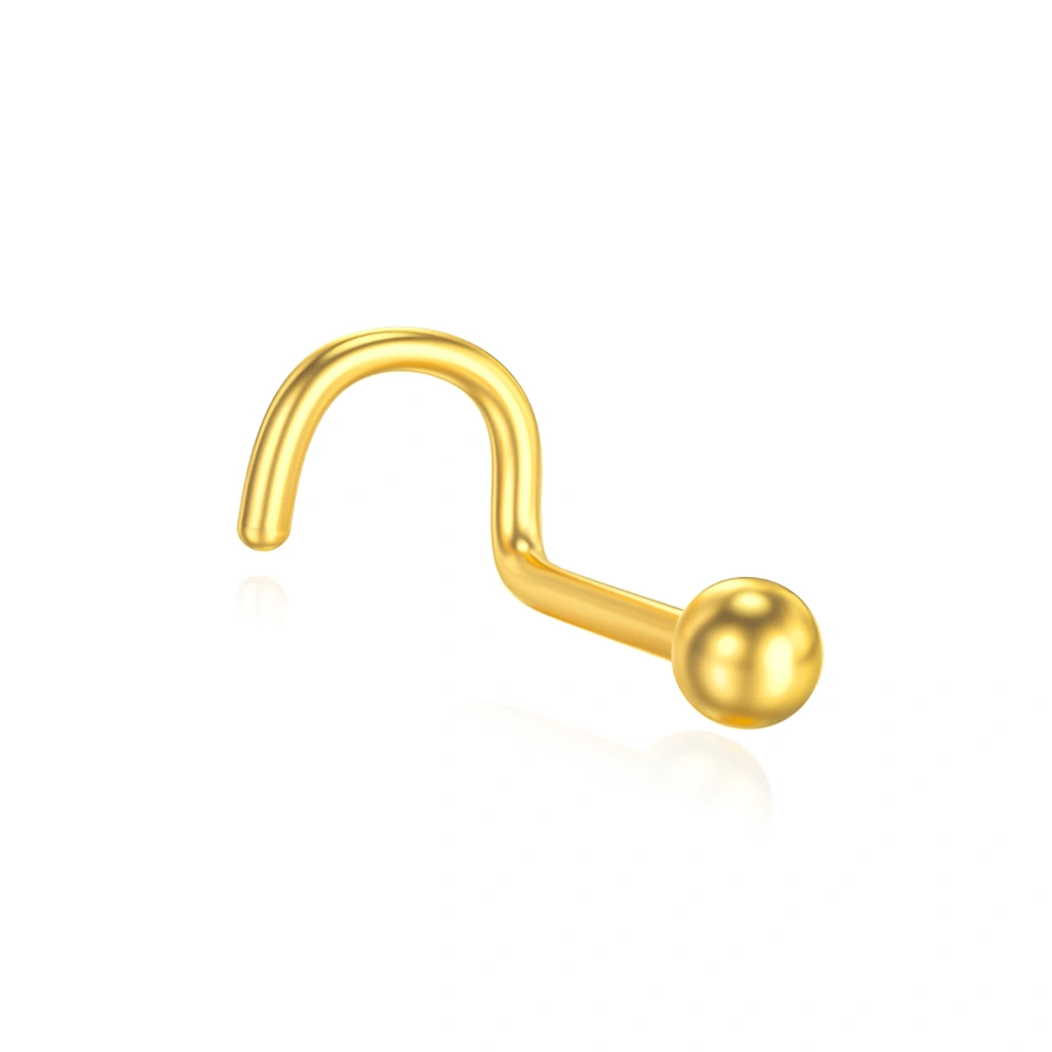 14K Gold Ball Nose … - image
