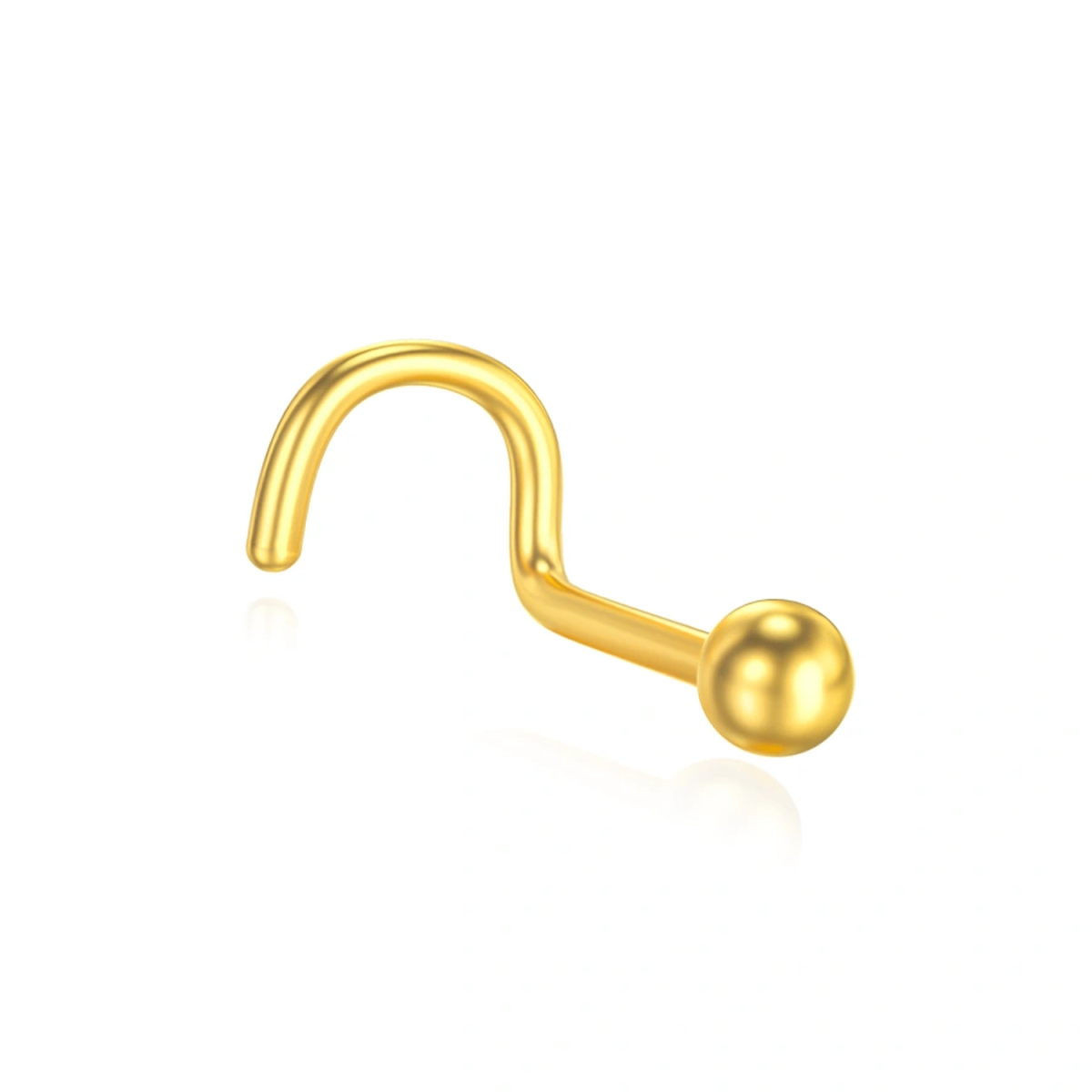 18K Gold Ball Nose Ring-1