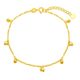 10K Gold Ball Charm Bracelet-31