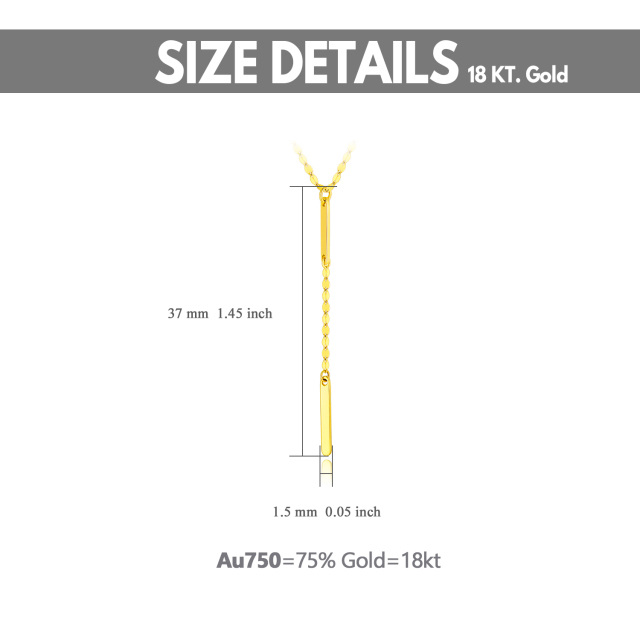 18K Gold Bar Verstellbare Y-Halskette-6