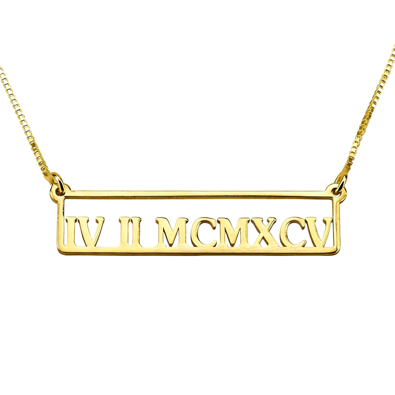 Collar con barra de oro de 10 quilates-1