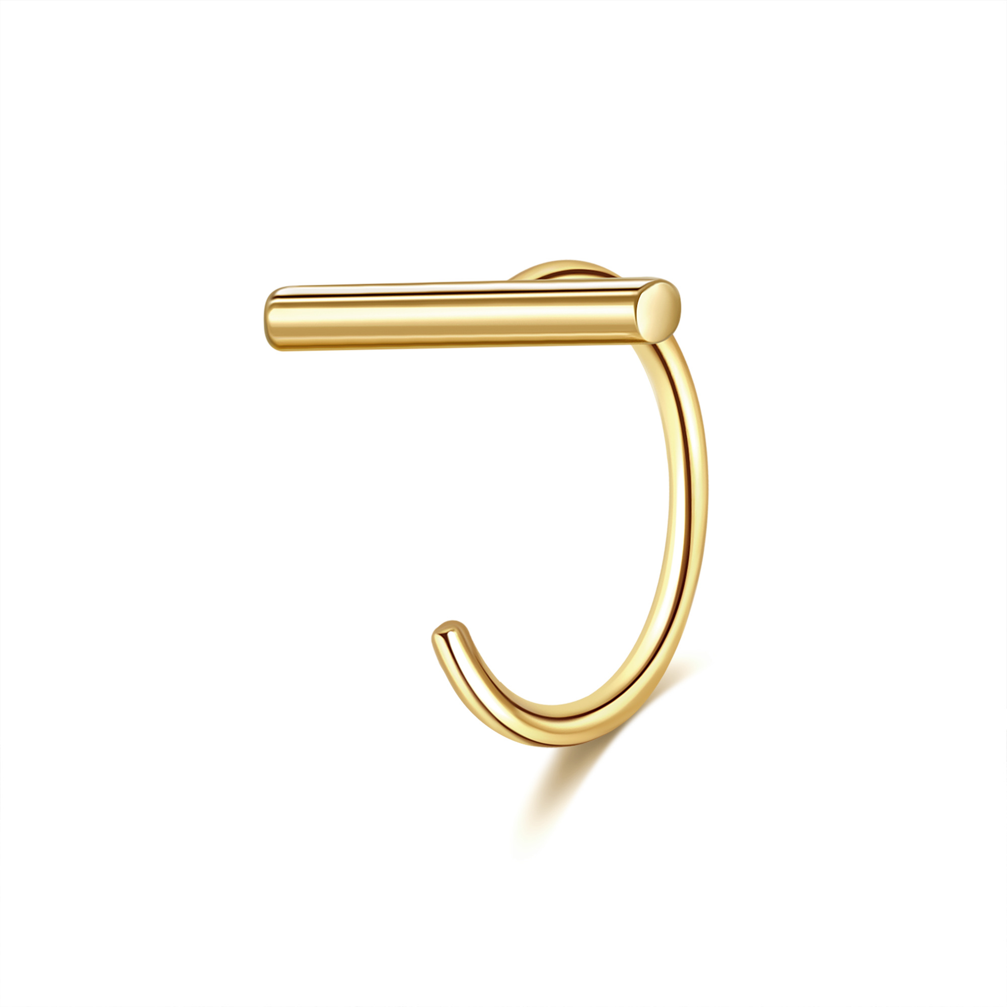 14K Gold Bar Nose R… - image