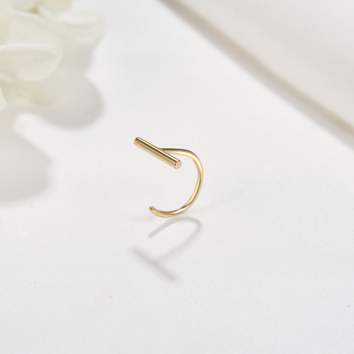 10K Gold Bar Nose Ring-3