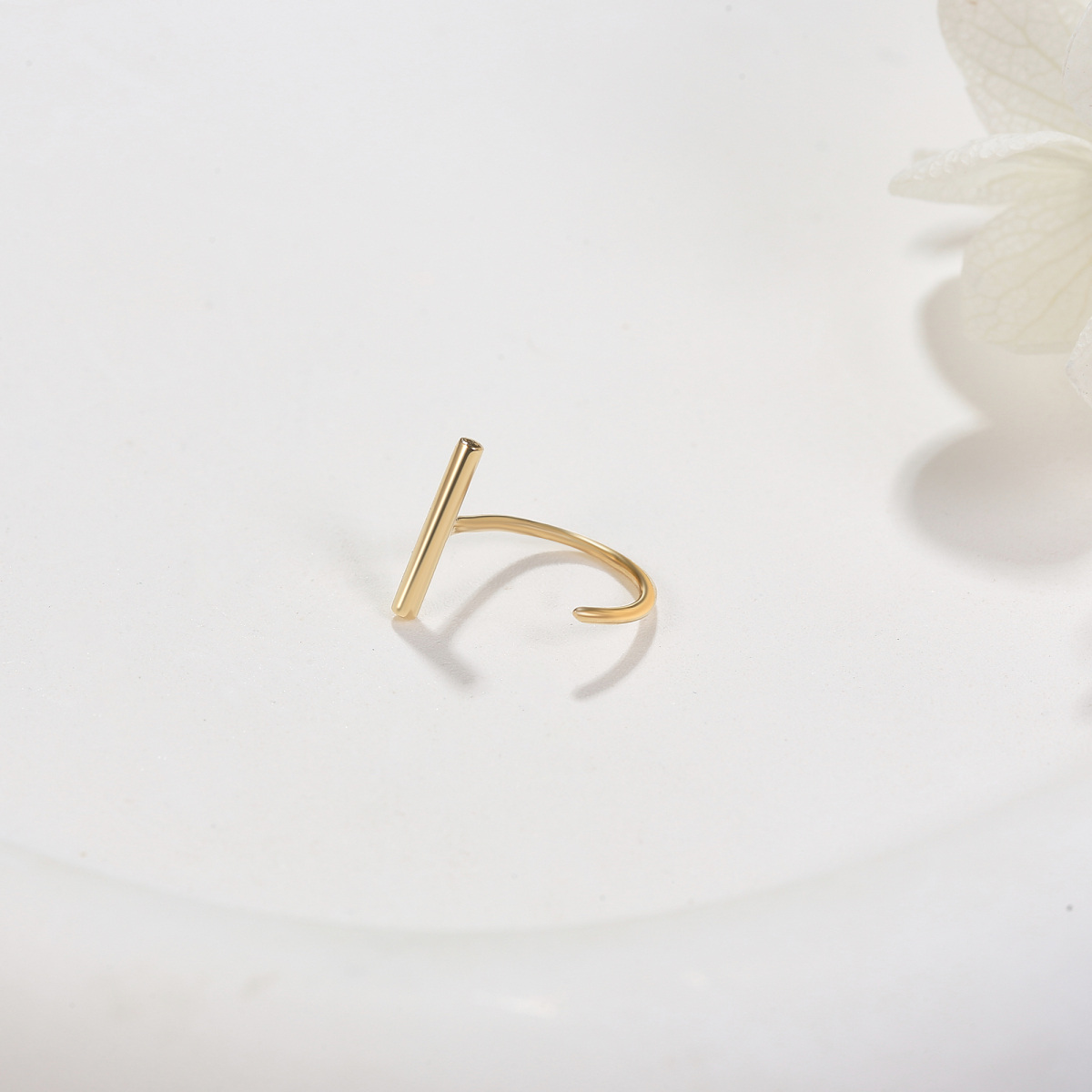 18K Gold Bar Nose Ring-4