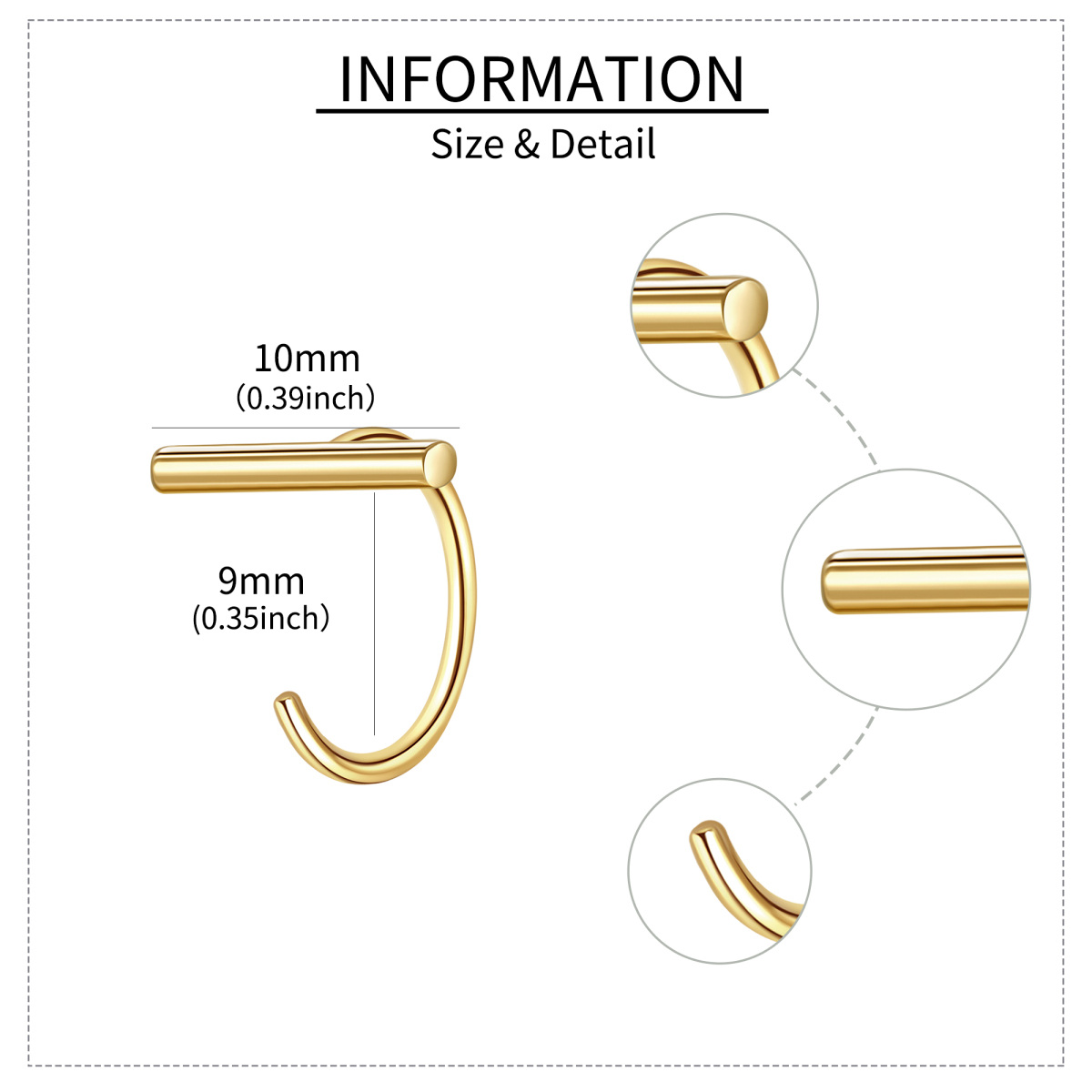 18K gouden neusring met staafje-5