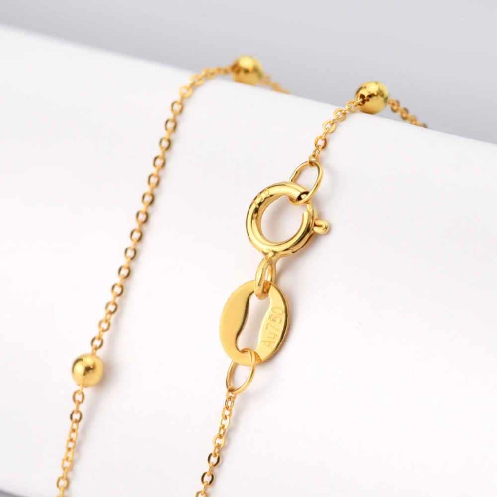 Pulseira de contas de ouro 10K para mulher-3