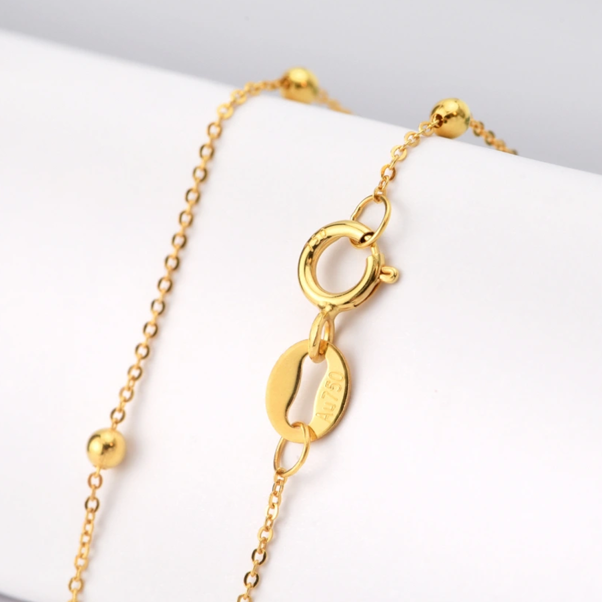 18K Gold Bead Bracelet for Women-3