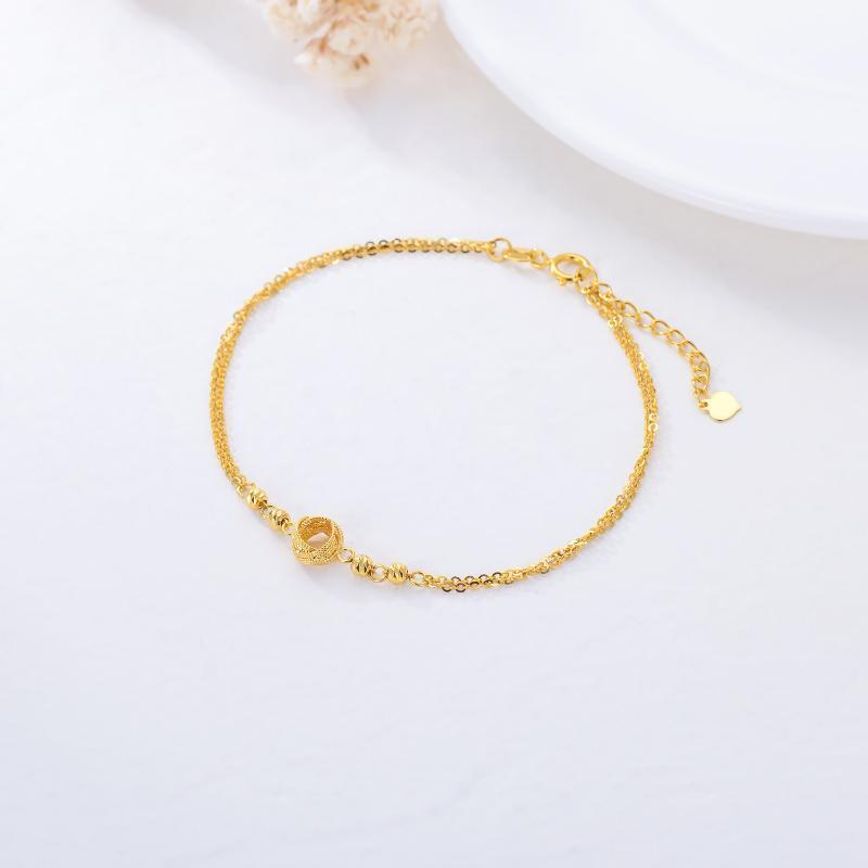 Pulseira em camadas com nó celta em ouro 10K-3