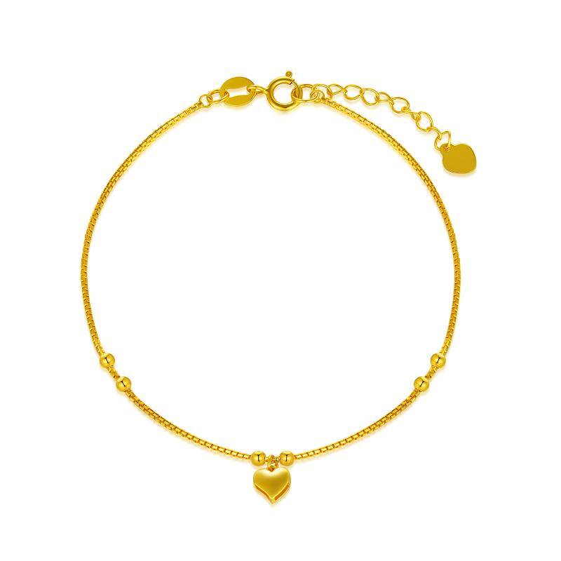 18K Gold Bead & Hea… - image