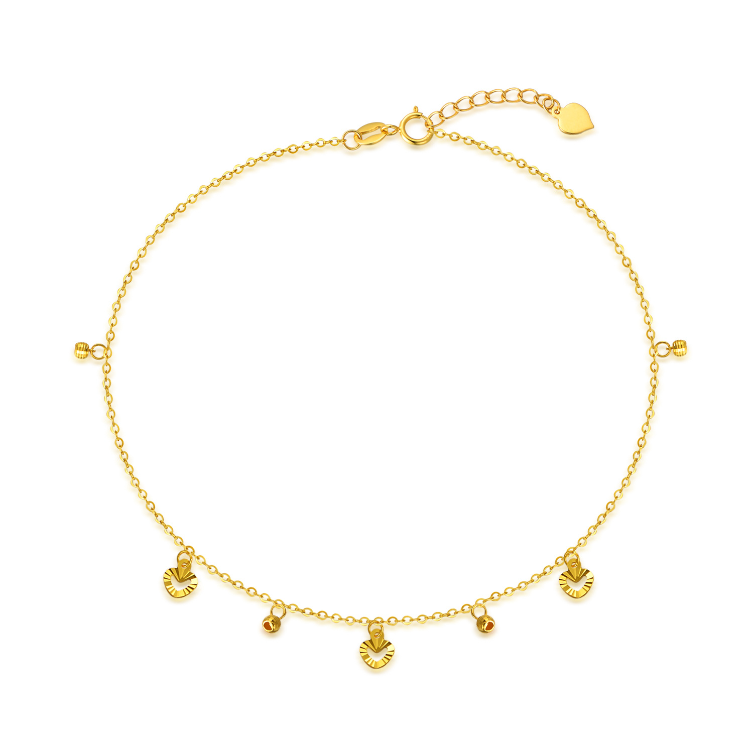 18K Gold Bead & Hea… - image
