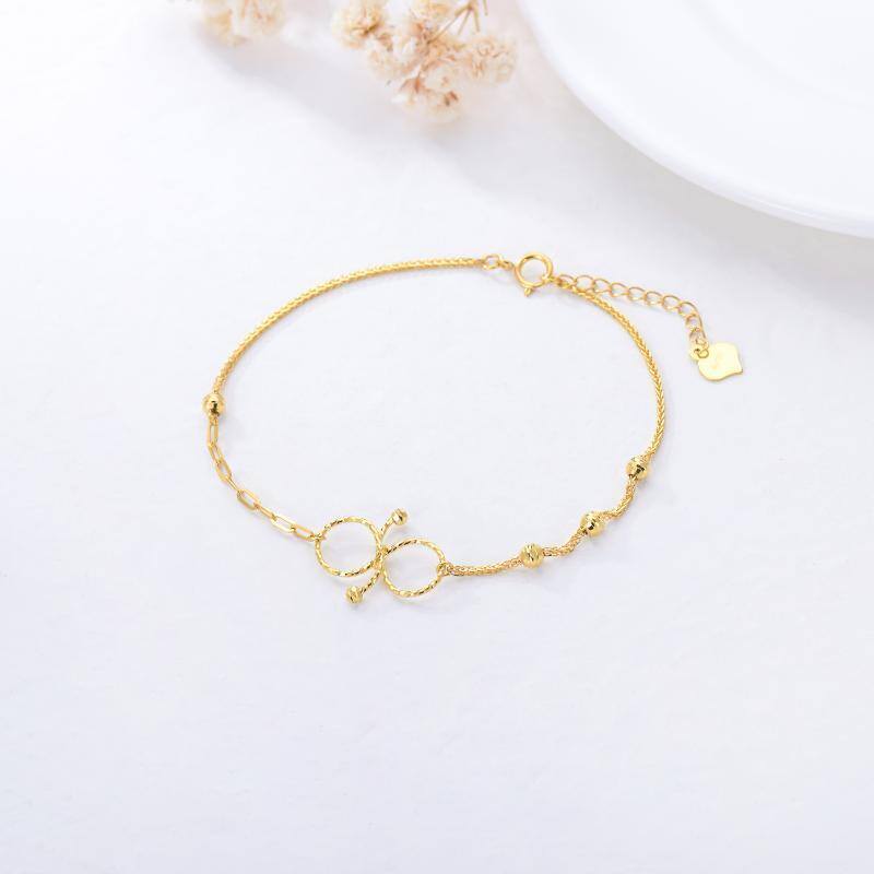 10K Gold Bead & Infinity Symbol Charm Bracelet-3