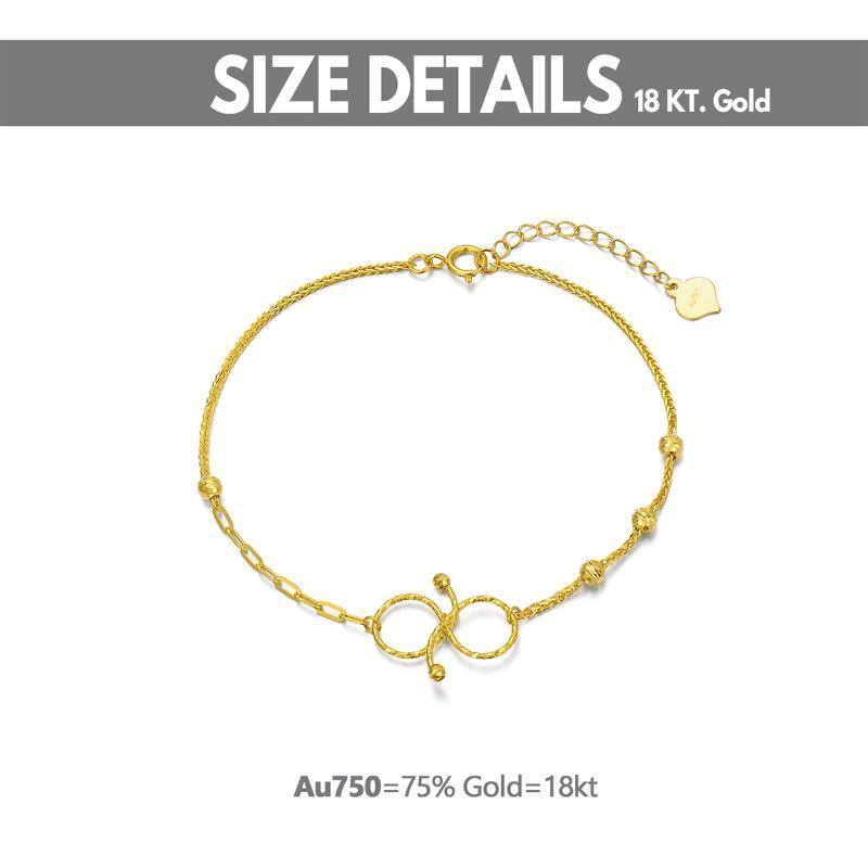 10K Gold Bead & Infinity Symbol Charm Bracelet-6