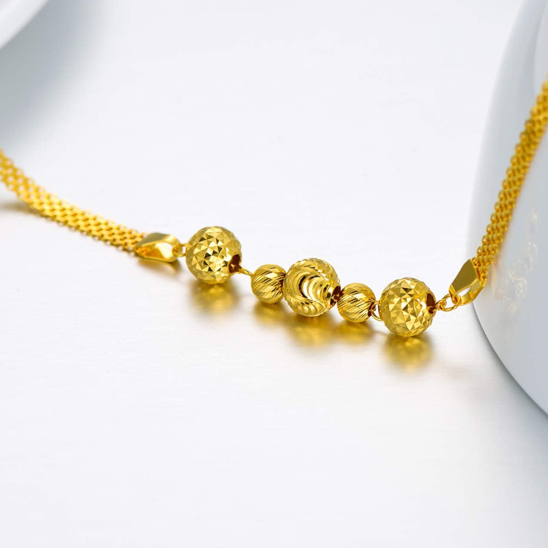 18K Gold Bead Layerered Bracelet for Women-4