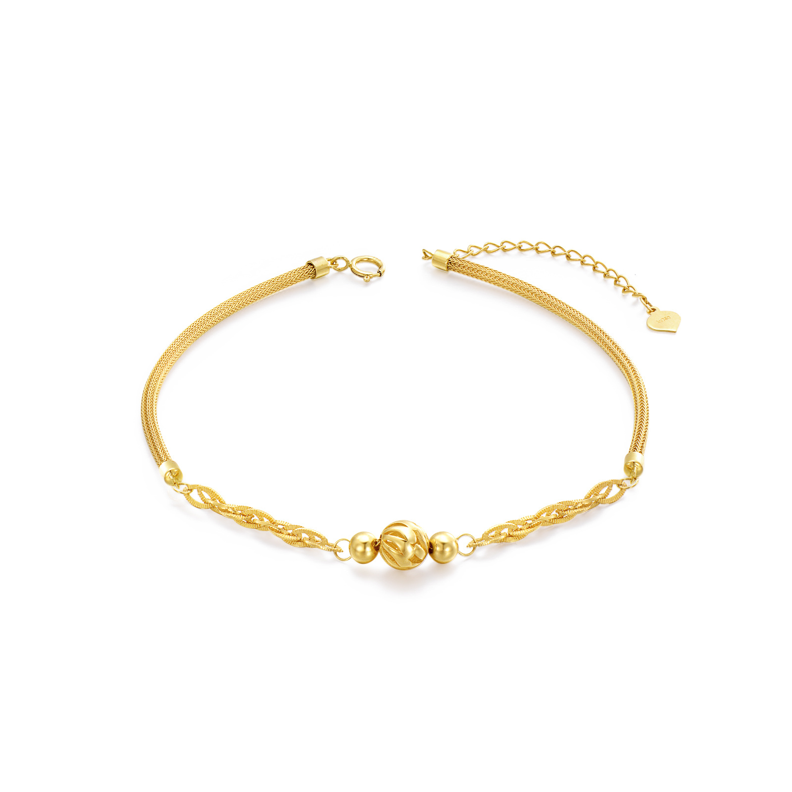 18K Gold Bead Mesh … - image