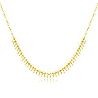 10K Gold Bead Metal Choker Necklace-54