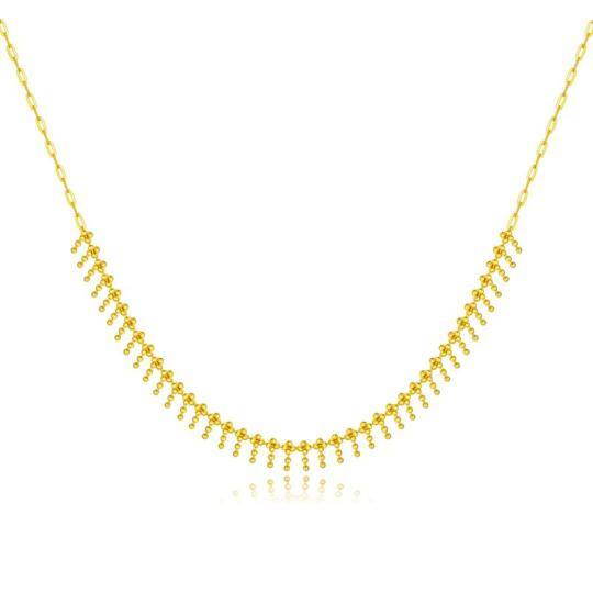 10K Gold Bead Metal Choker Necklace