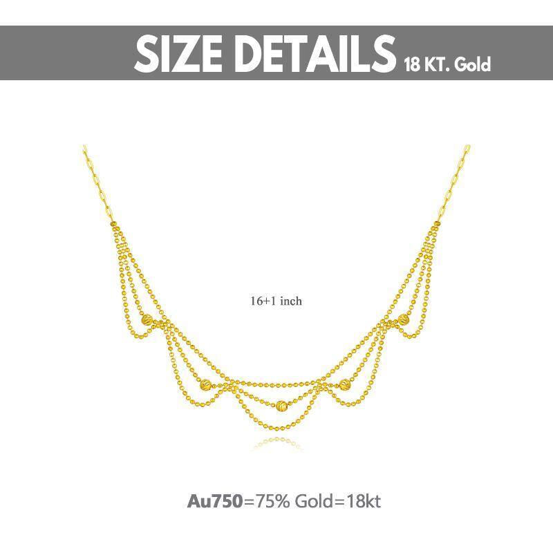 18K Gold Perlen Metall Choker Halskette-5