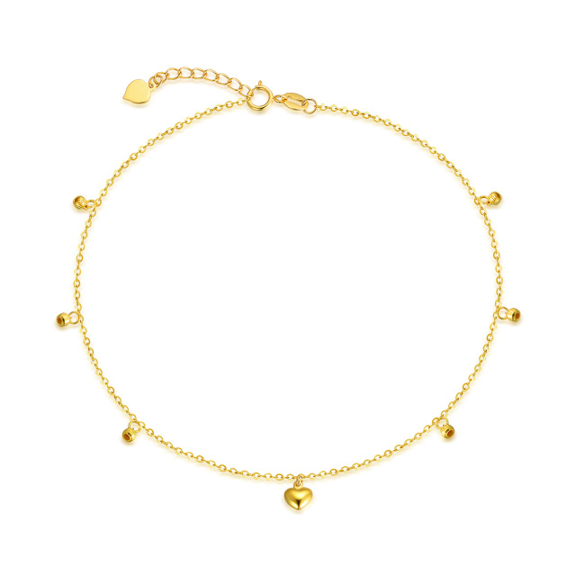 10K Gold Bead Single Layer Anklet-1