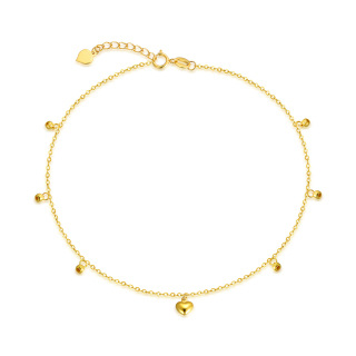 10K Gold Bead Single Layer Anklet-52