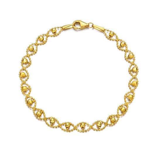 10K Gold Bead Station Chain Bracelet