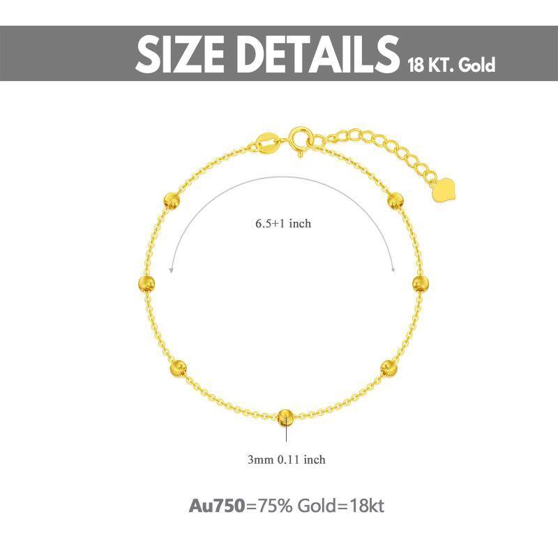 14K Gold Bead Station Chain Bracelet-7