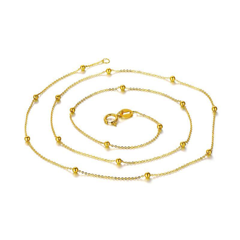 18K Gold Bead Stati… - image