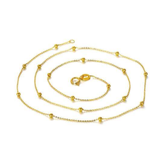 10K Gold Bead Station chain Necklace