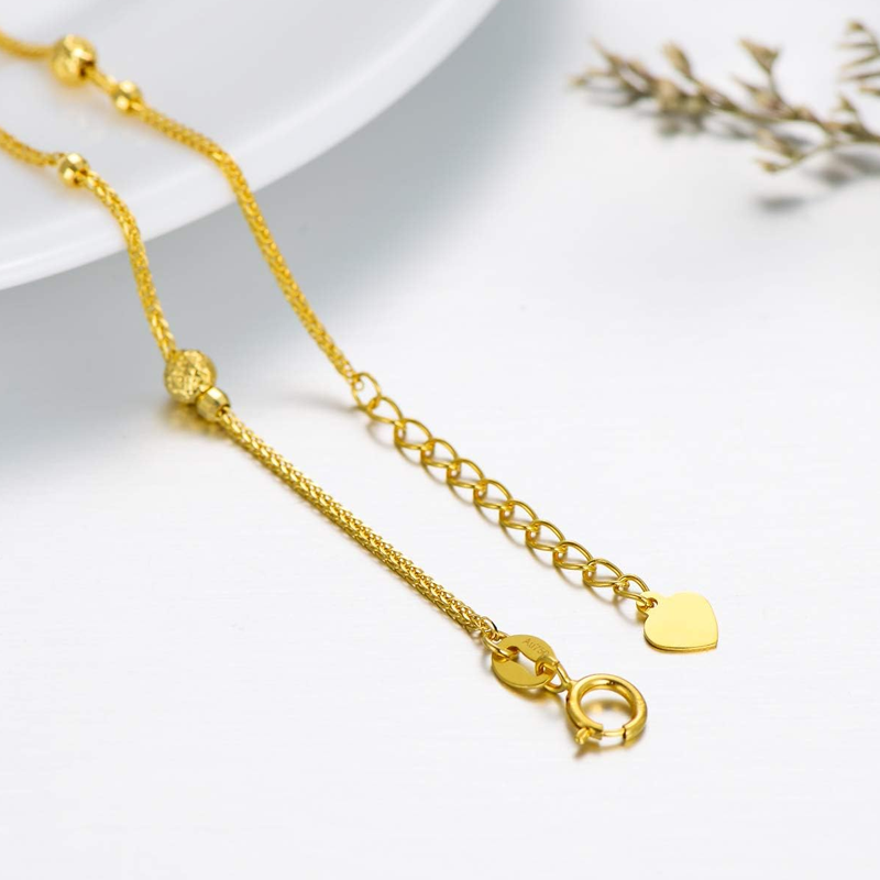 10K Gold Beads Bracelet for Women-4