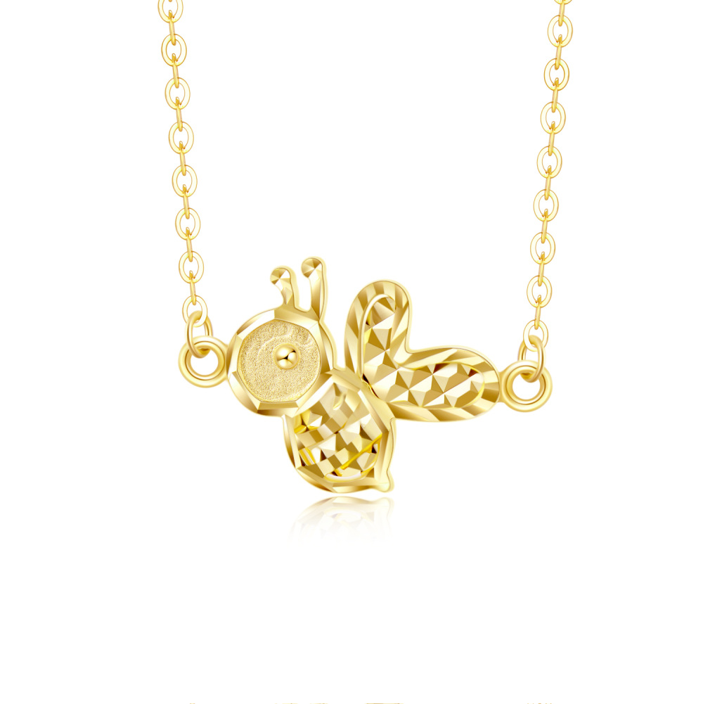 Collar Colgante Abejas Oro 10K-1