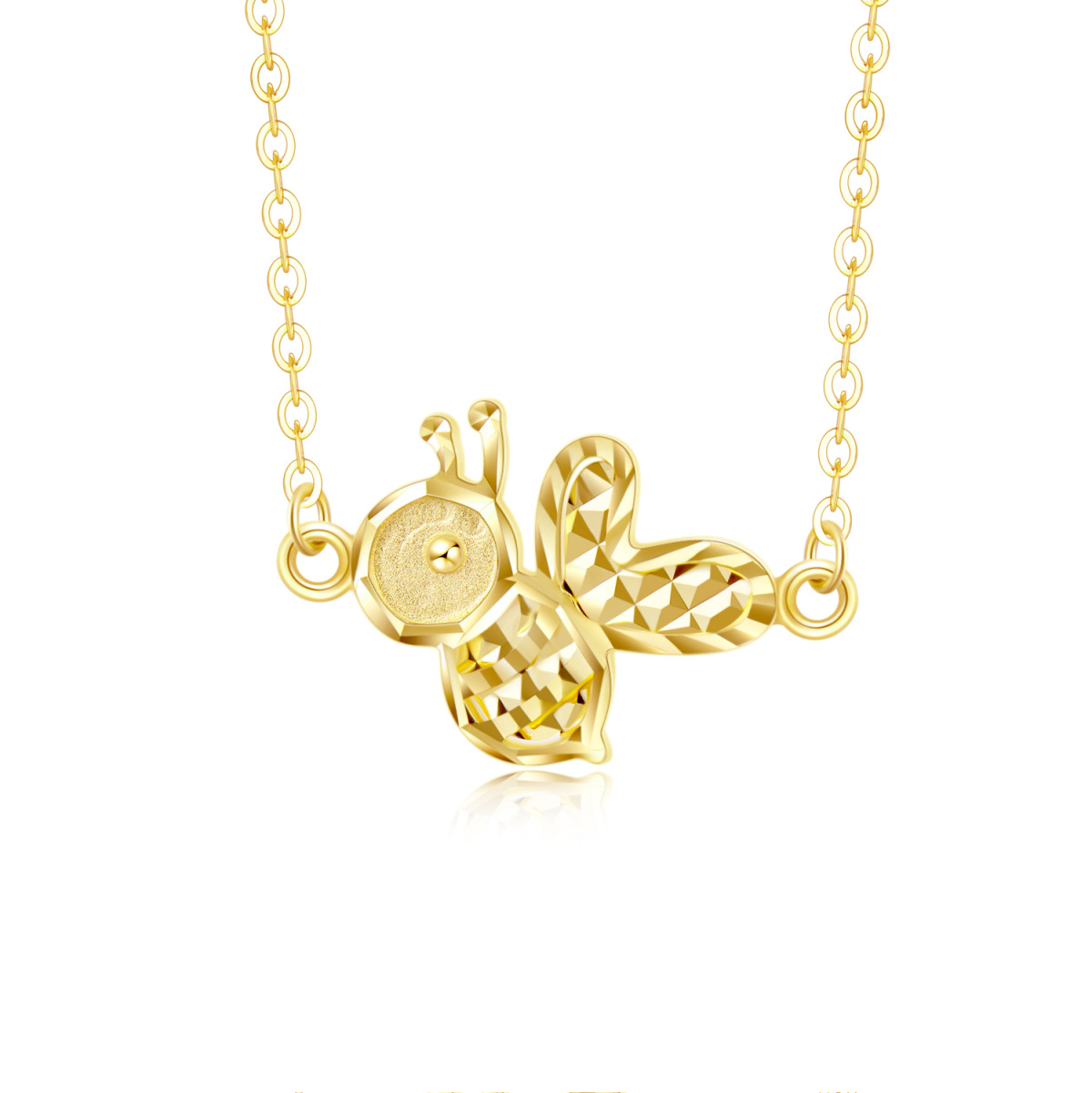 Collier à pendentif abeilles en or 18K-1