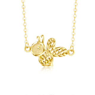 10K Gold Bees Pendant Necklace-57