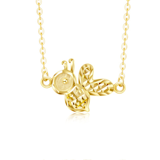 18K Gold Bees Pendant Necklace