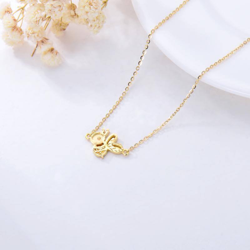 Collar Colgante Abejas Oro 10K-4