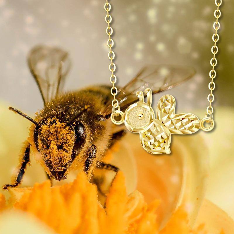 Collar Colgante Abejas Oro 10K-6
