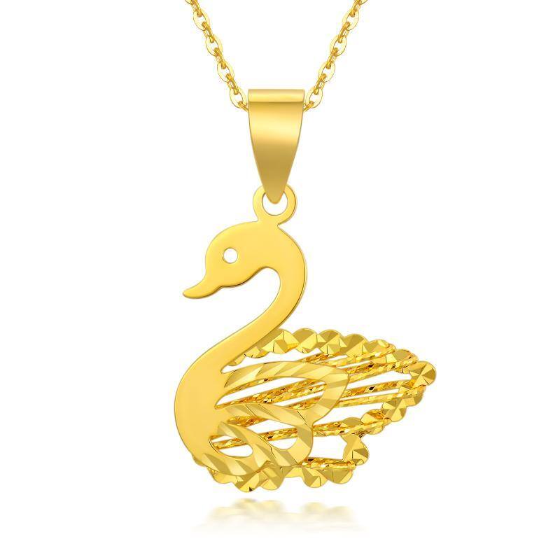 Collier à pendentif oiseau en or 18 carats-1