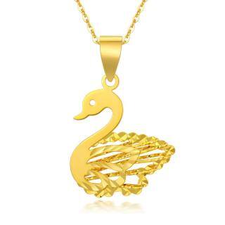 10K Gold Bird Pendant Necklace-38