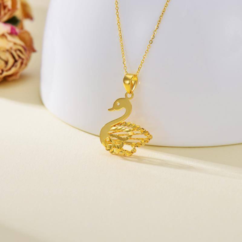 18K Gold Bird Pendant Necklace-3