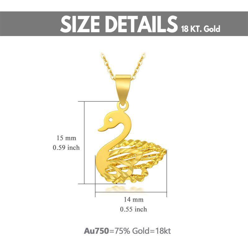 Halskette mit Vogelanhänger aus 18 Karat Gold-5