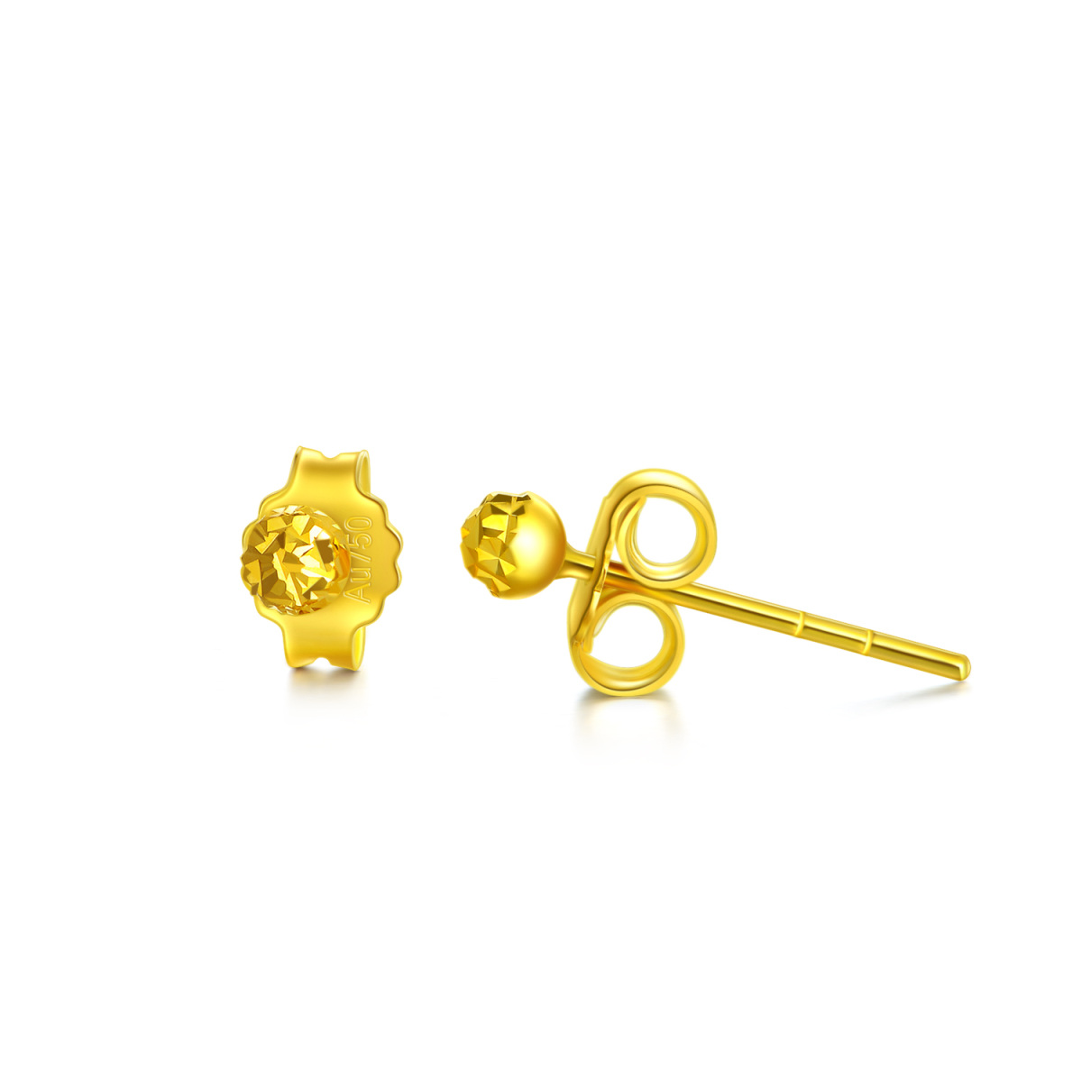 Brincos de gota de flor de nascimento de ouro 18K-1