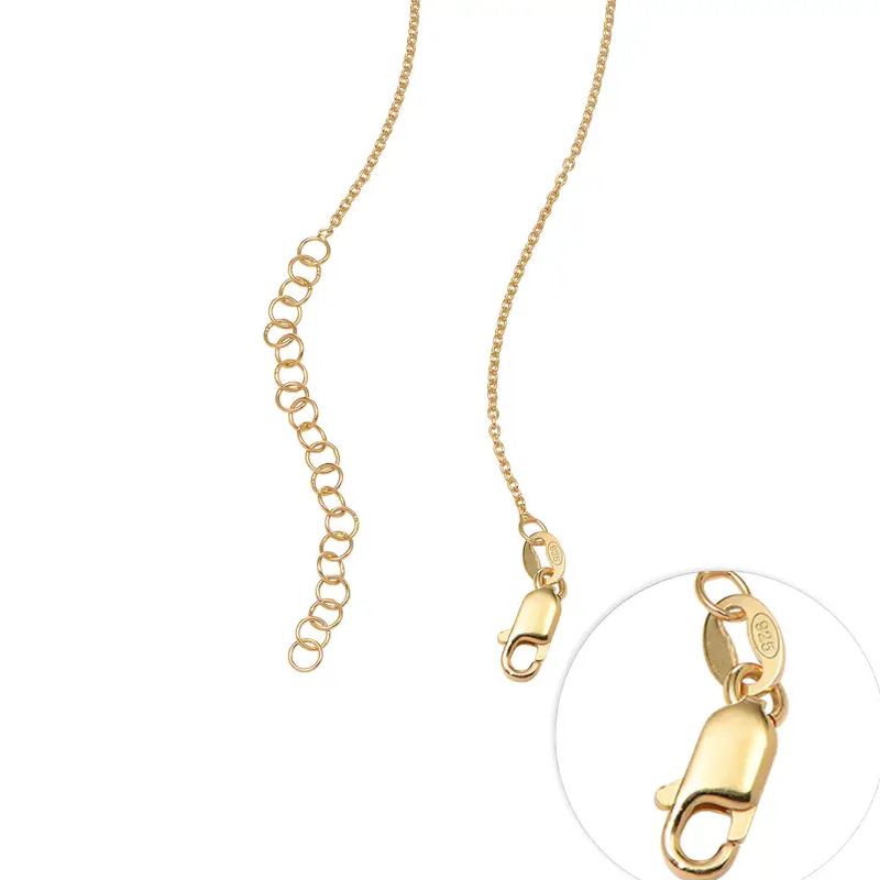 Gold Vermeil Birthstone & Personalized Engraving Wildflowers Necklace for Women-4