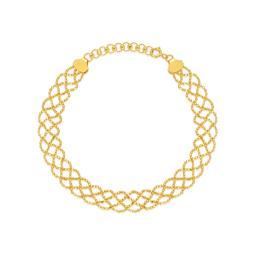 10K Gold Braided Layerered Bracelet-1