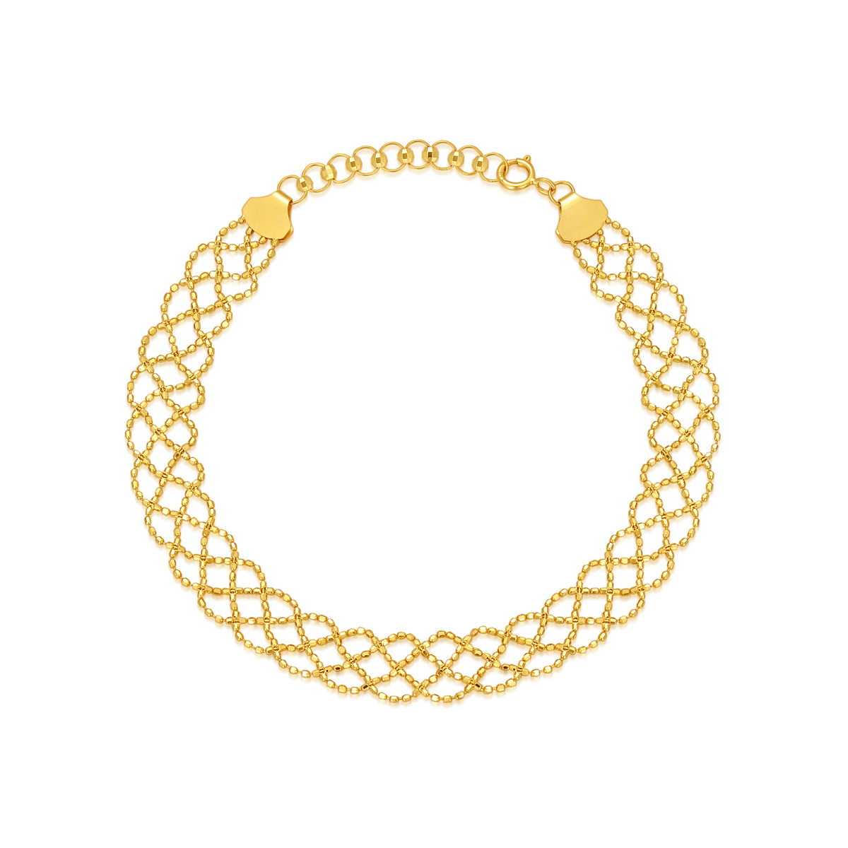 Bracciale intrecciato a strati in oro 18K-1